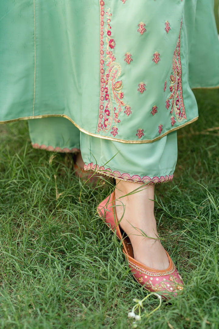 Omal by Komal - Dua - Seagreen Dobby - 3 Piece