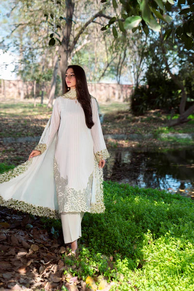 Natasha Kamal - Gorgette Chiffon Pine Suit For Women - Nude - 3 Piece