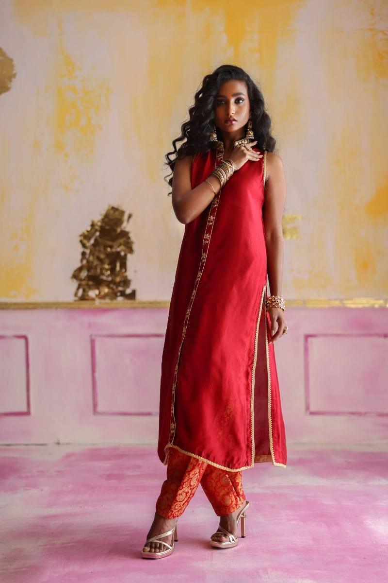 Pinktree - Afghan Red - Viscose - 3 Piece