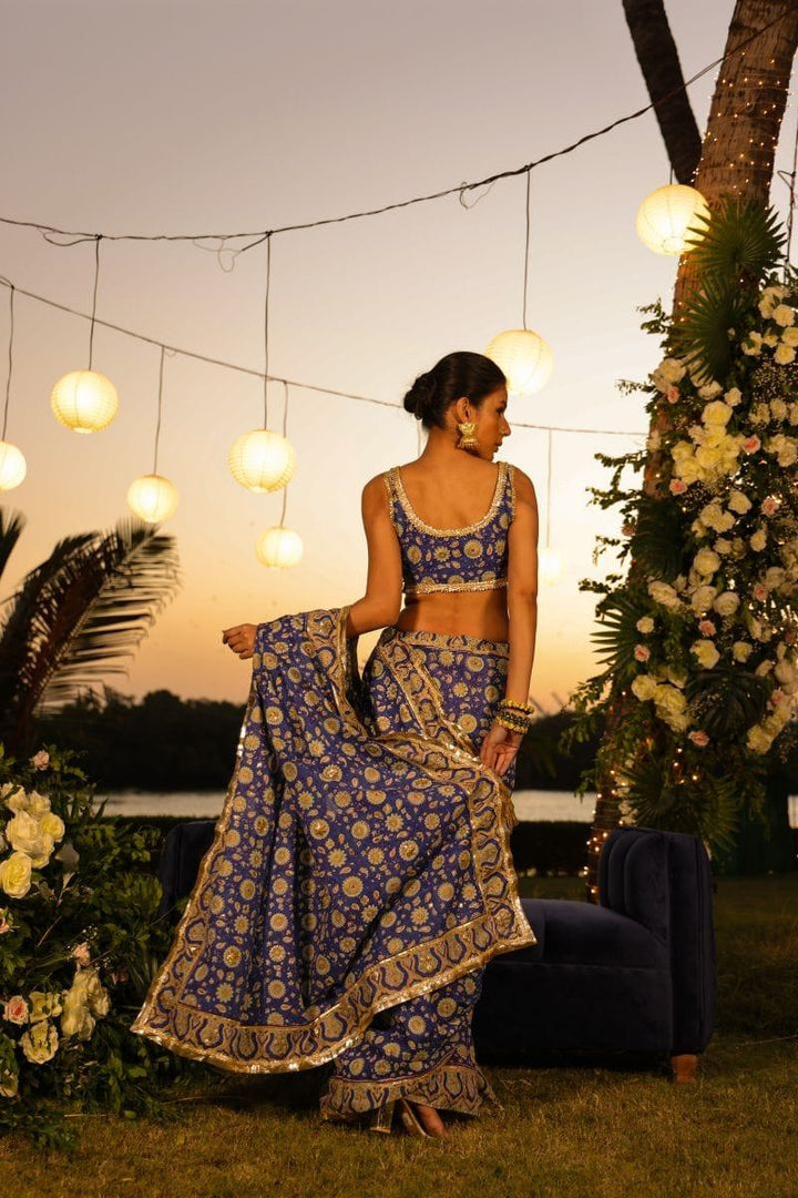Pinktree - Boldly There - Saree - Blue