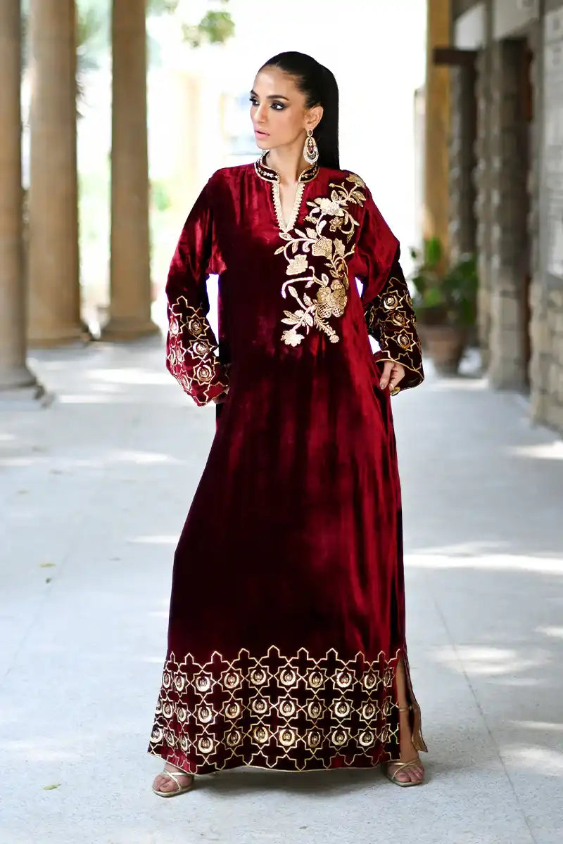 Pinktree - Dil Jawan - Kaftan - Maroon - 1 Piece