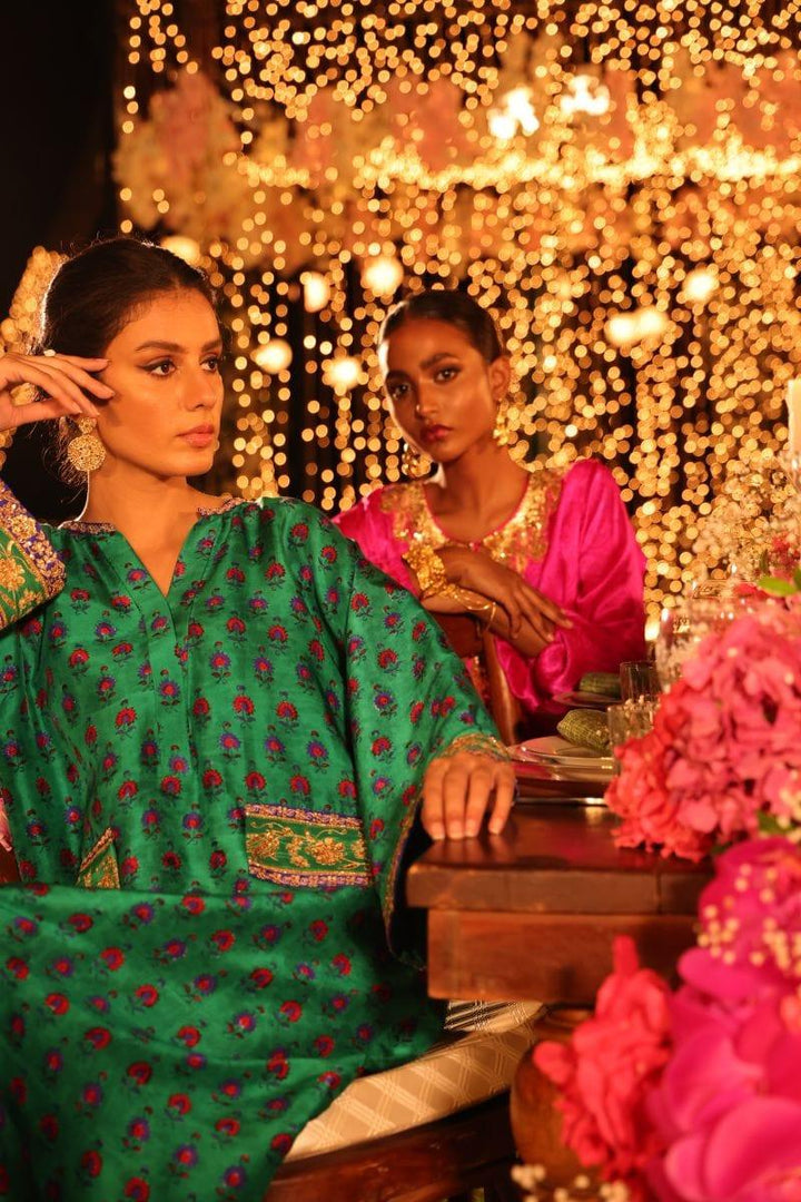 Pinktree - Emerald - Kaftan - Silk - Emerald Green