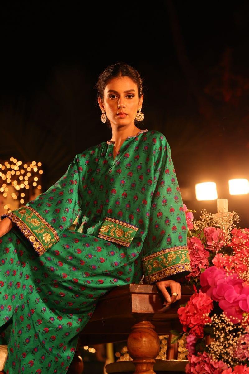 Pinktree - Emerald - Kaftan - Silk - Emerald Green