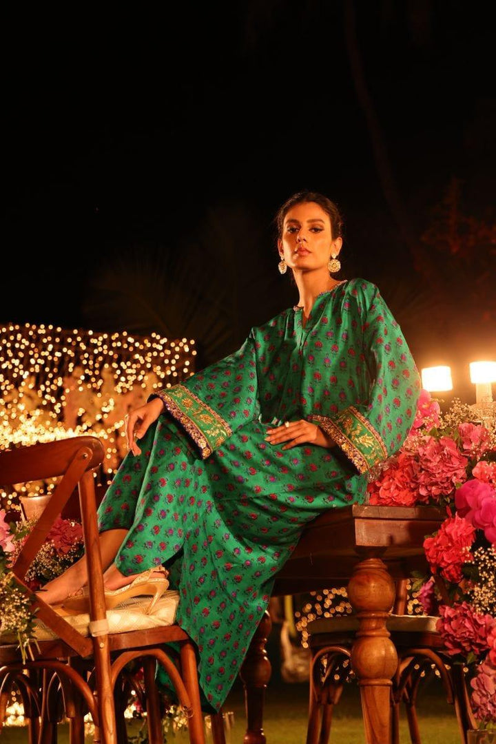 Pinktree - Emerald - Kaftan - Silk - Emerald Green