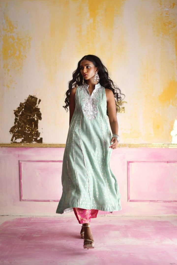 Pinktree - High Shine - Jacquard - Mint Blue - 3 Piece
