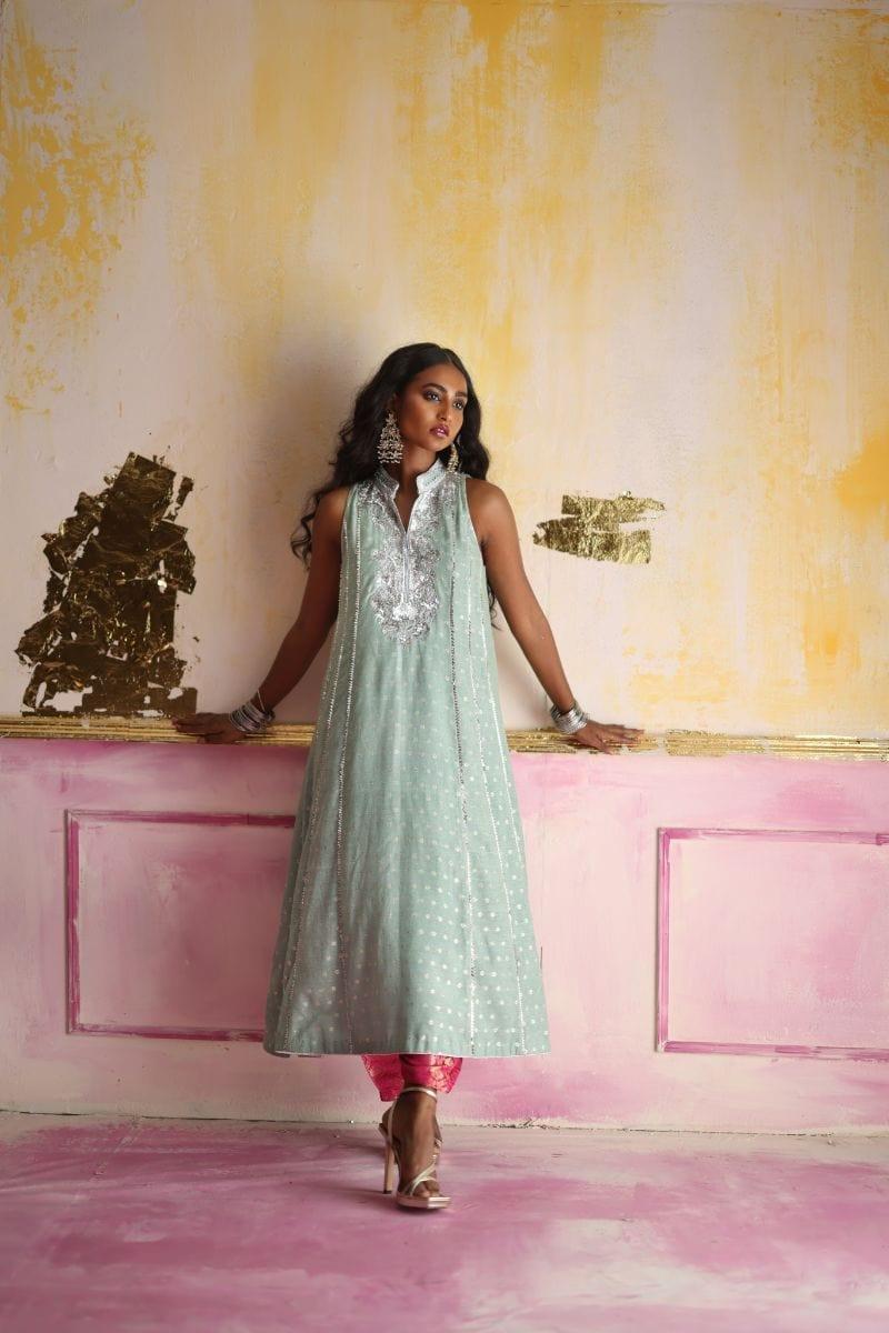 Pinktree - High Shine - Jacquard - Mint Blue - 3 Piece