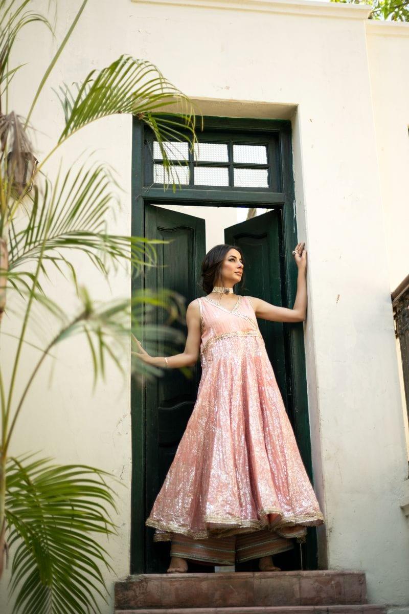 Pinktree - Hint Of Pink - Angarkha - 3 Piece