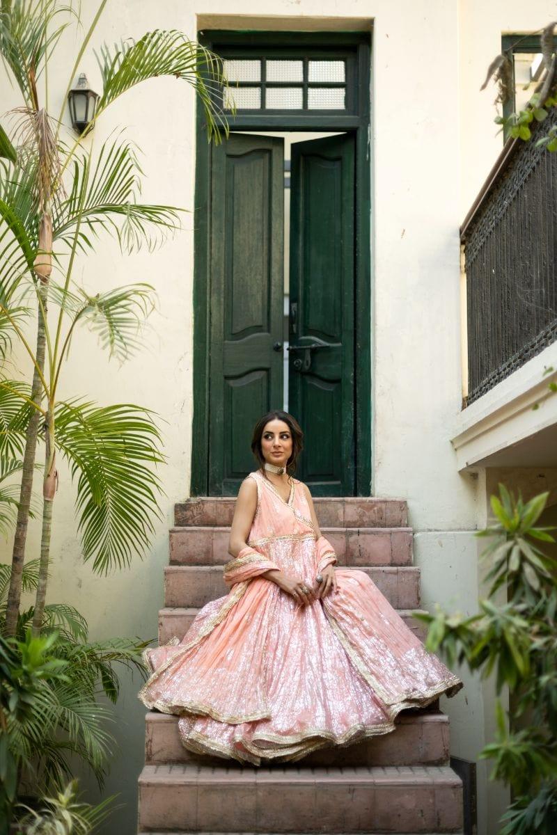 Pinktree - Hint Of Pink - Angarkha - 3 Piece