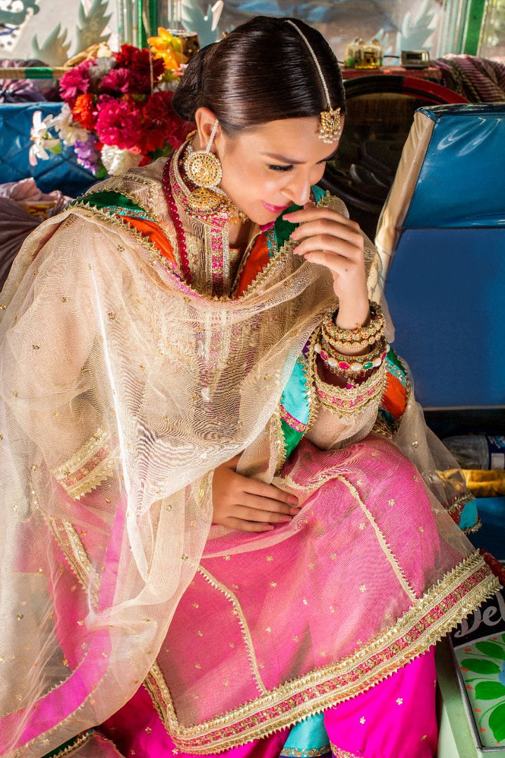 Pinktree - Jahanara Begum - Hot Pink - Silk - 3 Piece