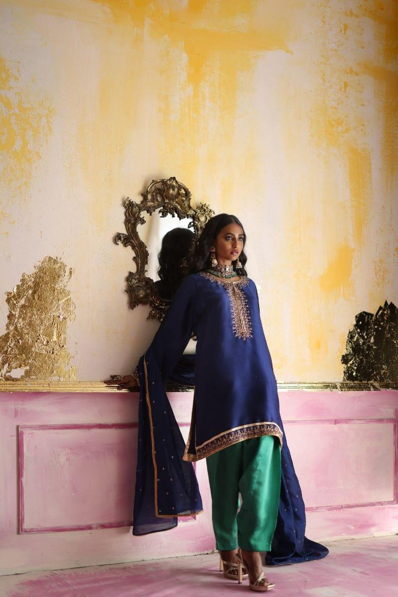 Pinktree - Muse - Resham - Midnight Blue - 3 Piece