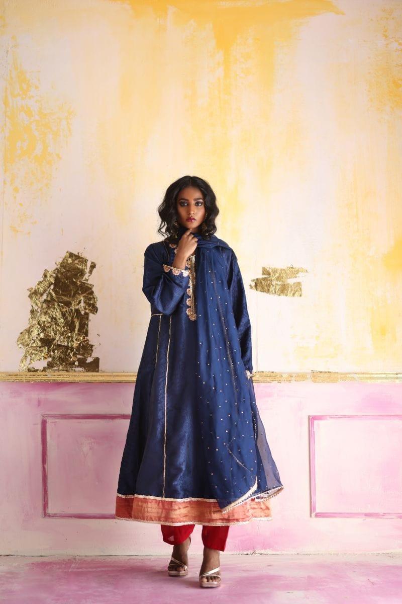Pinktree - Rani - Resham - Navy Blue - 3 Piece