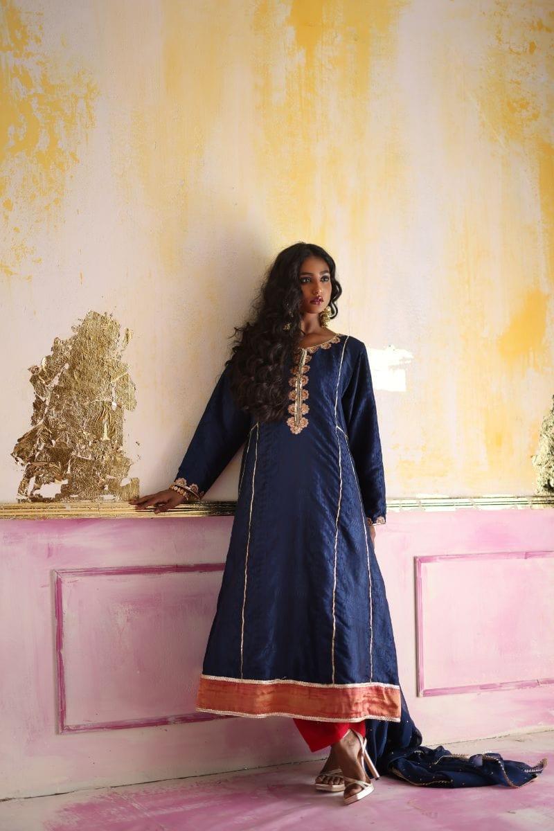 Pinktree - Rani - Resham - Navy Blue - 3 Piece