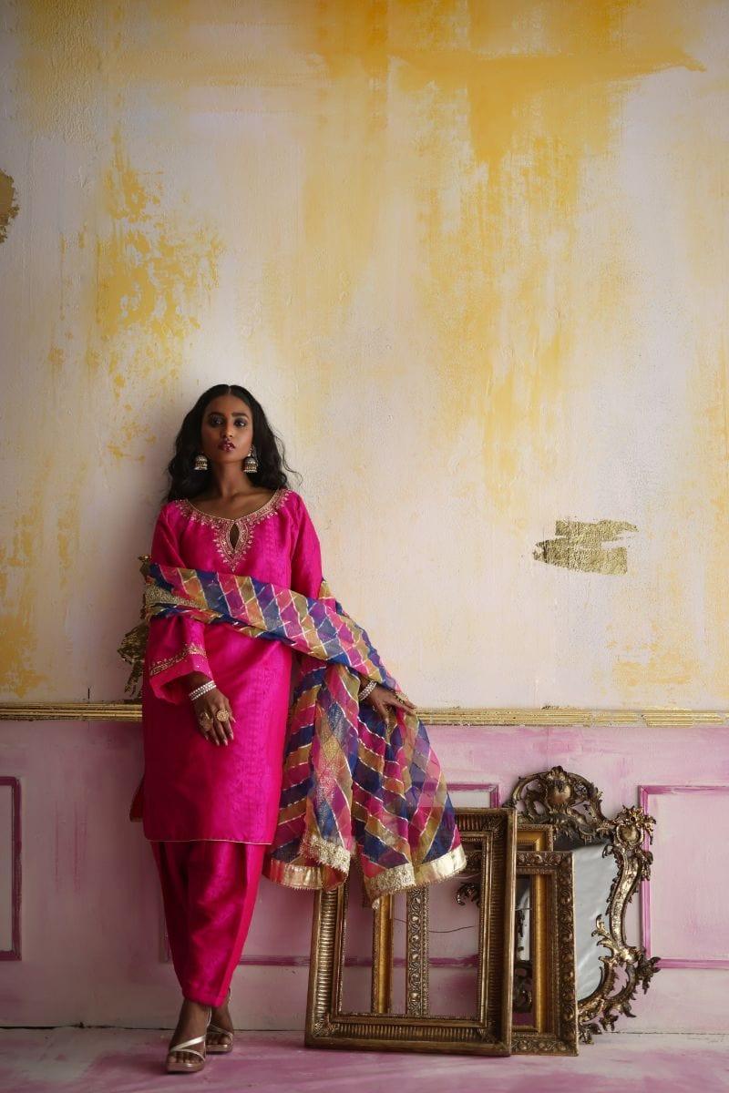 Pinktree - Rose Cliff - Janawar - Hot Pink - 3 Piece