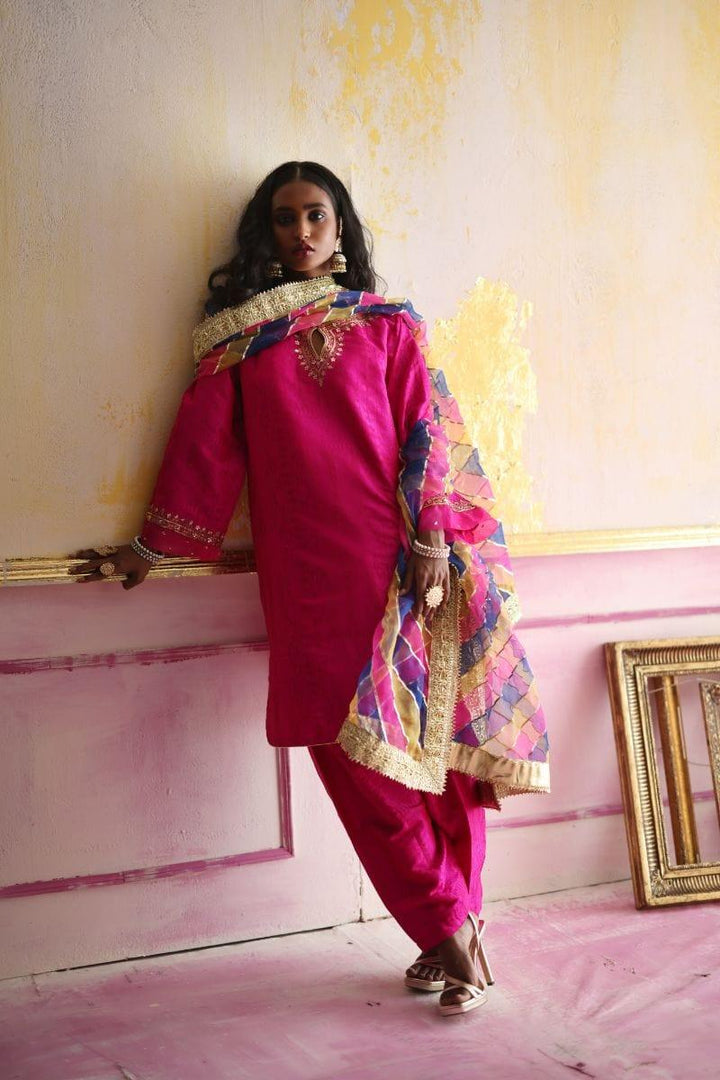 Pinktree - Rose Cliff - Janawar - Hot Pink - 3 Piece
