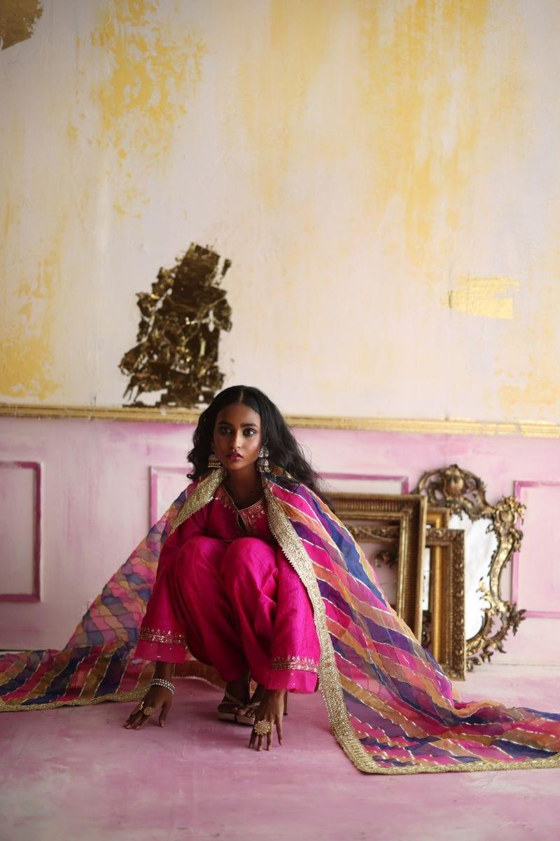 Pinktree - Rose Cliff - Janawar - Hot Pink - 3 Piece