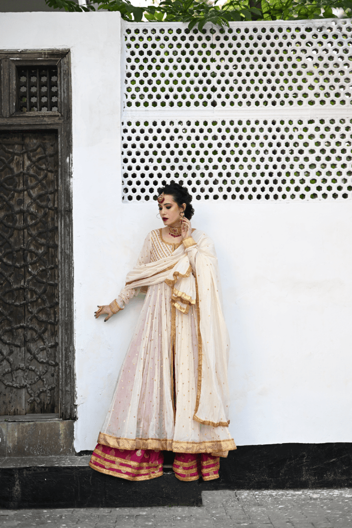 Pinktree - Scheherazade - Muslin & Jamawar - Pure Ivory - 3 Piece