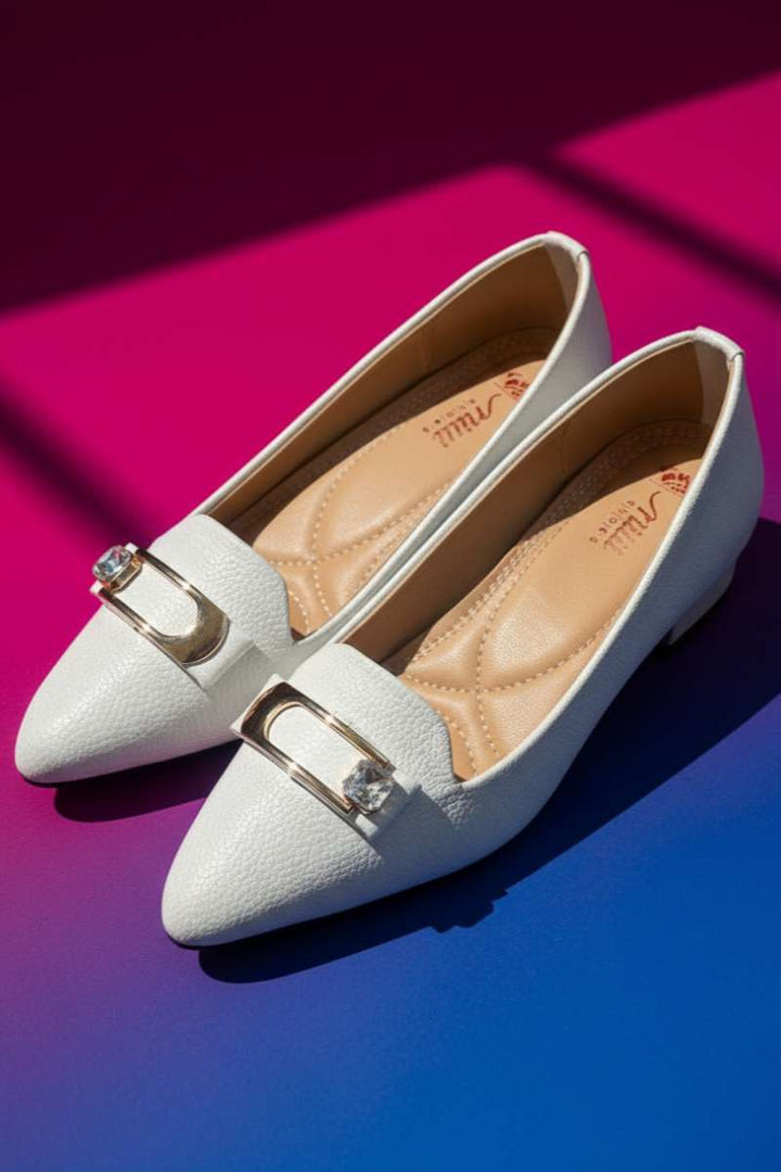 Milli Shoes - Pointed Dress Pumps For Women - White