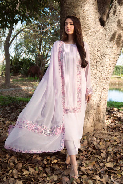 Natasha Kamal - Gorgette Chiffon Poppy Suit For Women - Light Pink - 3 Piece