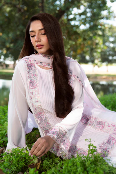 Natasha Kamal - Gorgette Chiffon Poppy Suit For Women - Light Pink - 3 Piece