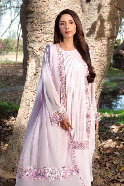 Natasha Kamal - Gorgette Chiffon Poppy Suit For Women - Light Pink - 3 Piece