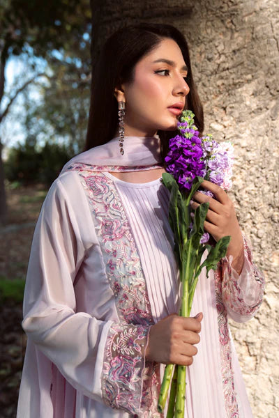 Natasha Kamal - Gorgette Chiffon Poppy Suit For Women - Light Pink - 3 Piece