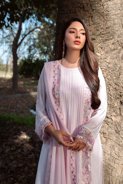 Natasha Kamal - Gorgette Chiffon Poppy Suit For Women - Light Pink - 3 Piece