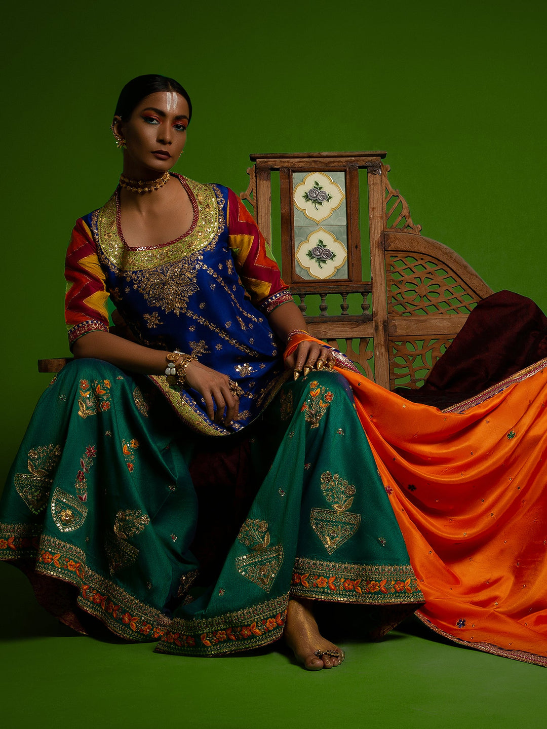 Sanam Chaudhri RAANI Gharara Green 2 Piece