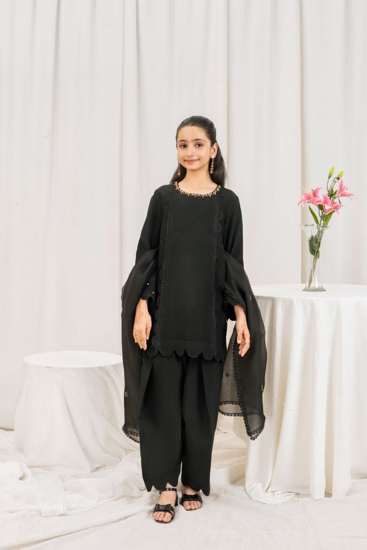 Fozia Khalid - RAVEN - Black - Silk & Organza - 3 Piece