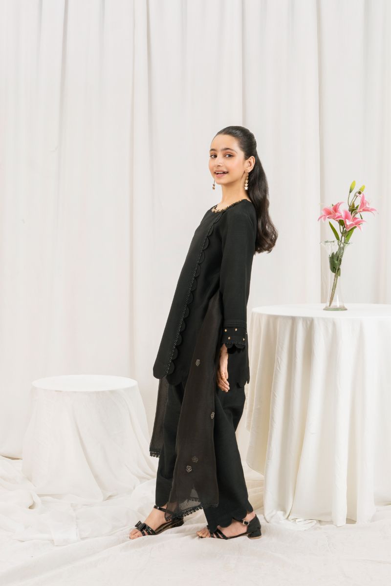 Fozia Khalid - RAVEN - Black - Silk & Organza - 3 Piece