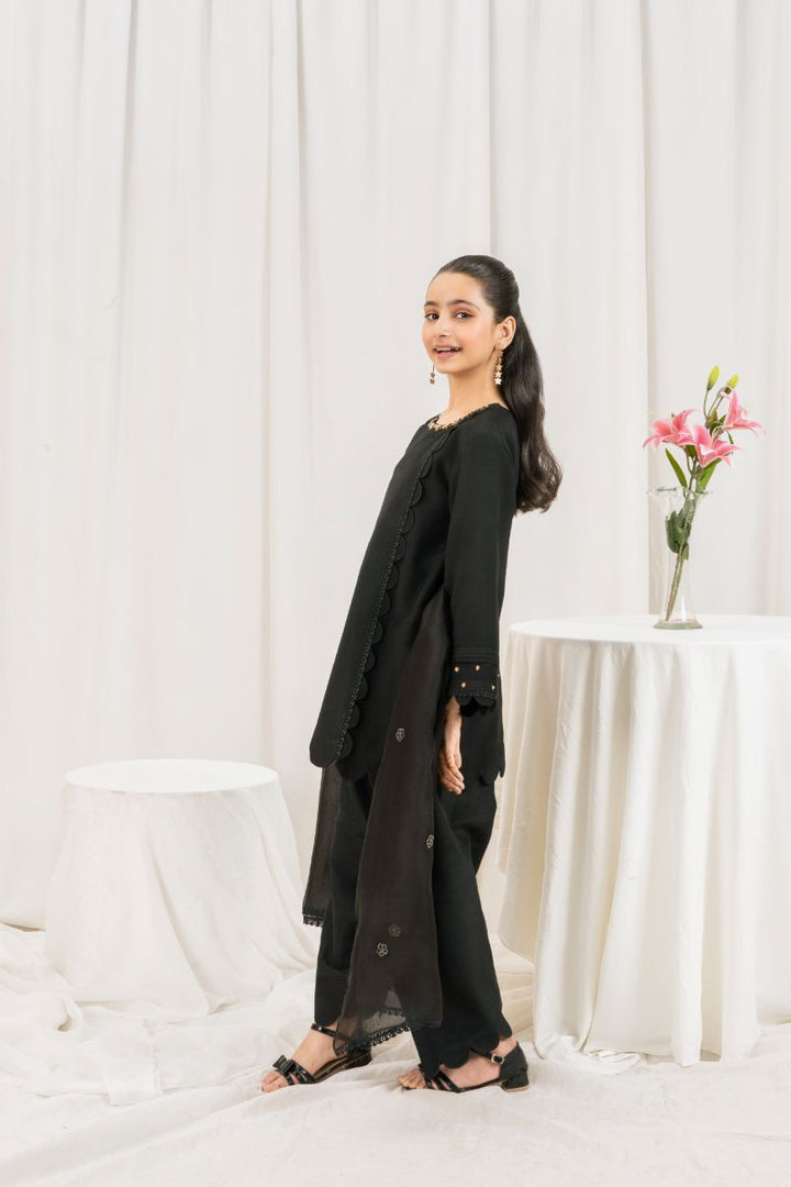 Fozia Khalid - RAVEN - Black - Silk & Organza - 3 Piece