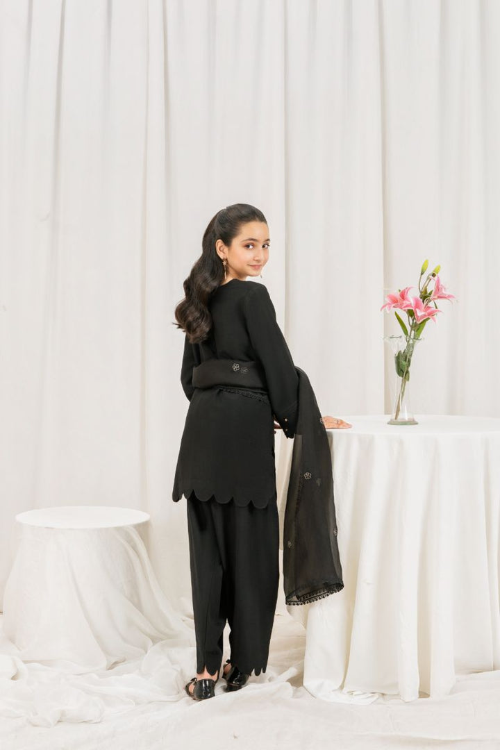 Fozia Khalid - RAVEN - Black - Silk & Organza - 3 Piece