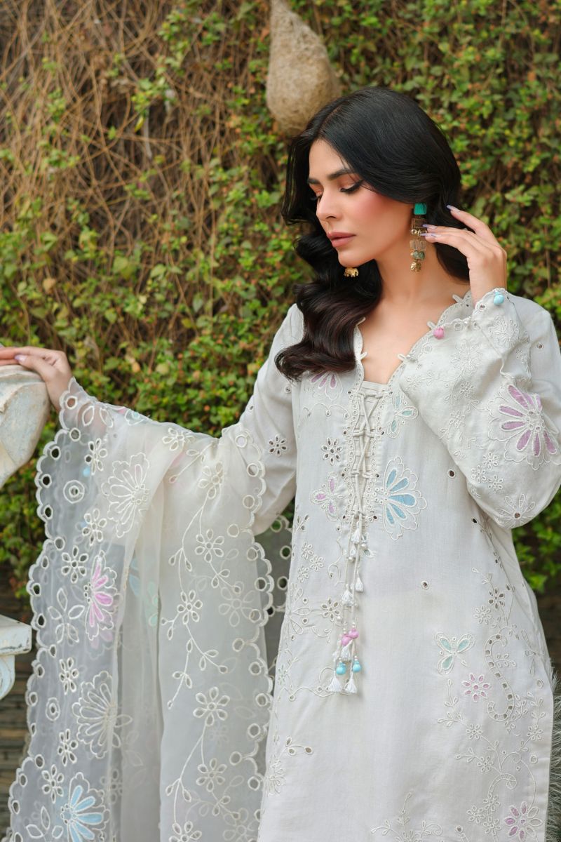 Reema Ahsan - ROHA - Khadi Silk & Organza - Ivory - 3 Piece