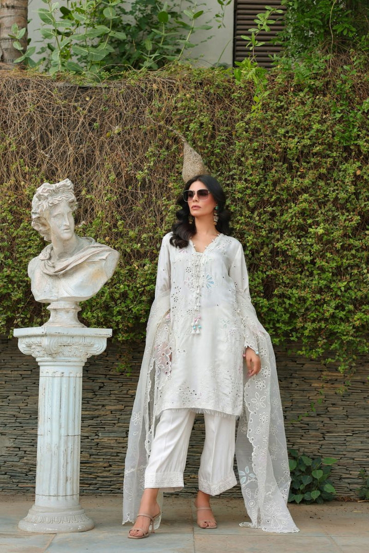 Reema Ahsan - ROHA - Khadi Silk & Organza - Ivory - 3 Piece