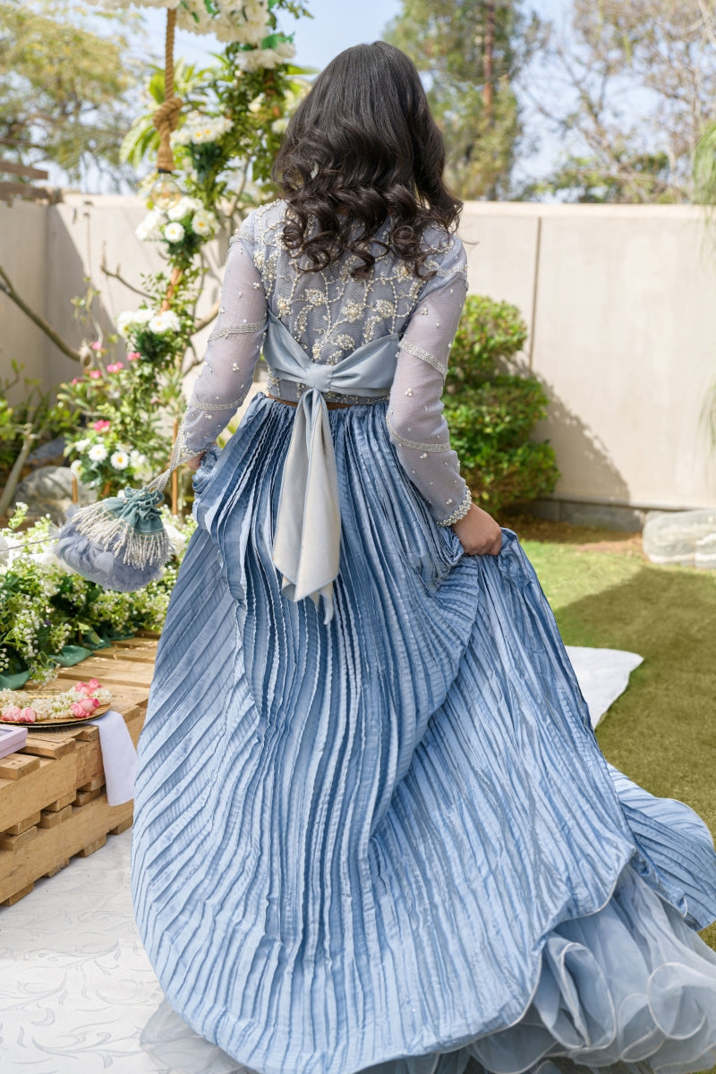 Alishba Kashif - ROYA AZURE - Blue - silk - 3 Piece