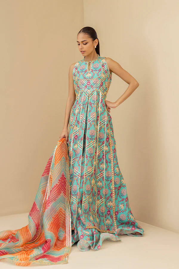 Sania Maskatiya - Ralia (B) - Khaddi Silk , Khaddi Silk , Organza - Powder Blue - 3 Piece