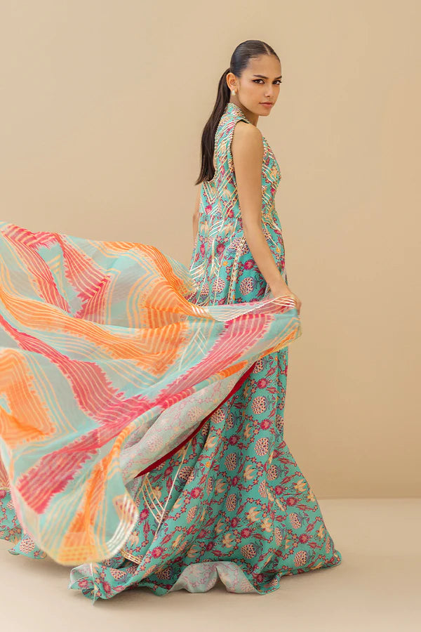 Sania Maskatiya - Ralia (B) - Khaddi Silk , Khaddi Silk , Organza - Powder Blue - 3 Piece