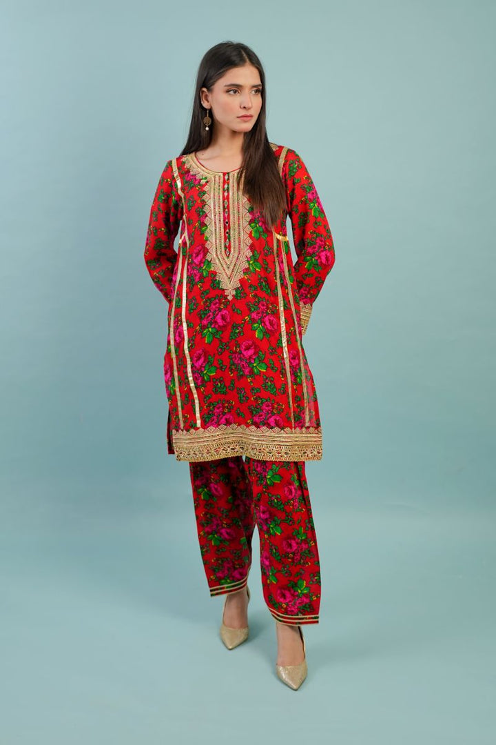 Gul E Noor- Blouche Vol 1 - Red - Acrylic - 2 Piece