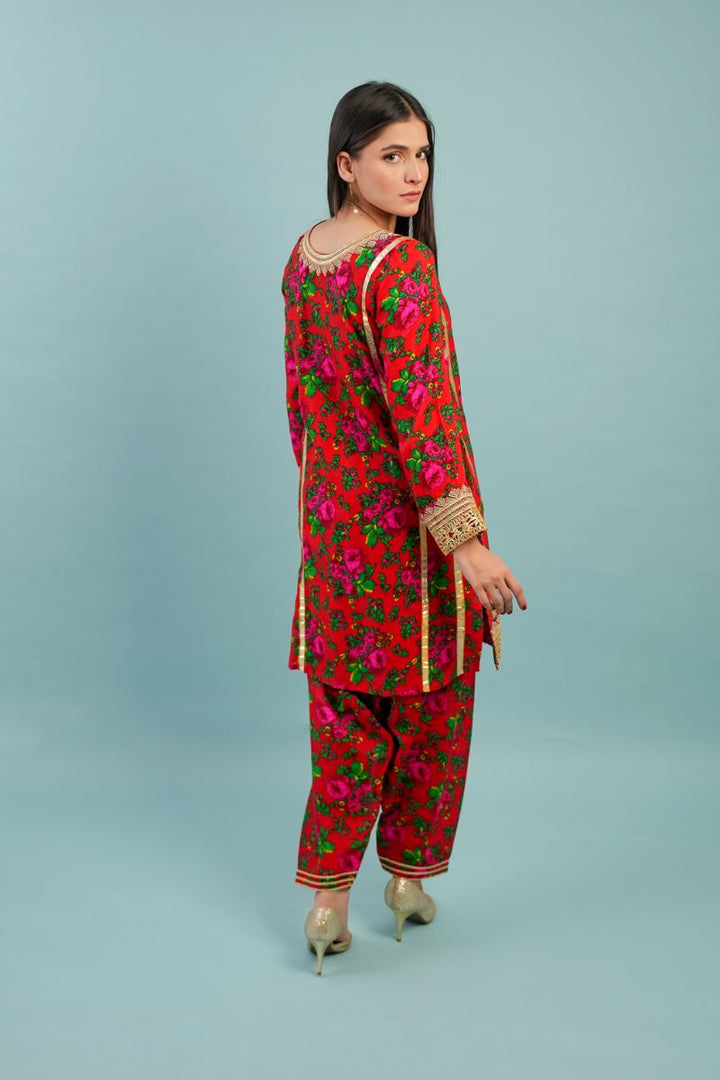 Gul E Noor- Blouche Vol 1 - Red - Acrylic - 2 Piece