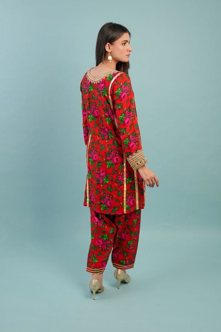 Gul E Noor- Blouche Vol 1 - Red - Acrylic - 2 Piece