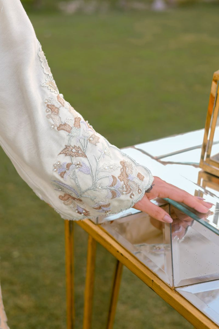 Reema Ahsan - Aleera - Khadi Silk & Organza - Ivory - 3 Piece