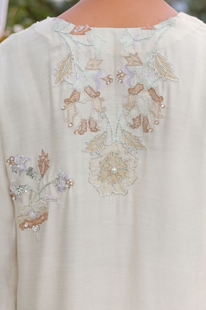 Reema Ahsan - Aleera - Khadi Silk & Organza - Ivory - 3 Piece