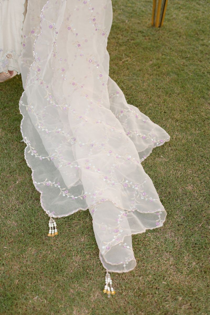 Reema Ahsan - Aleera - Khadi Silk & Organza - Ivory - 3 Piece