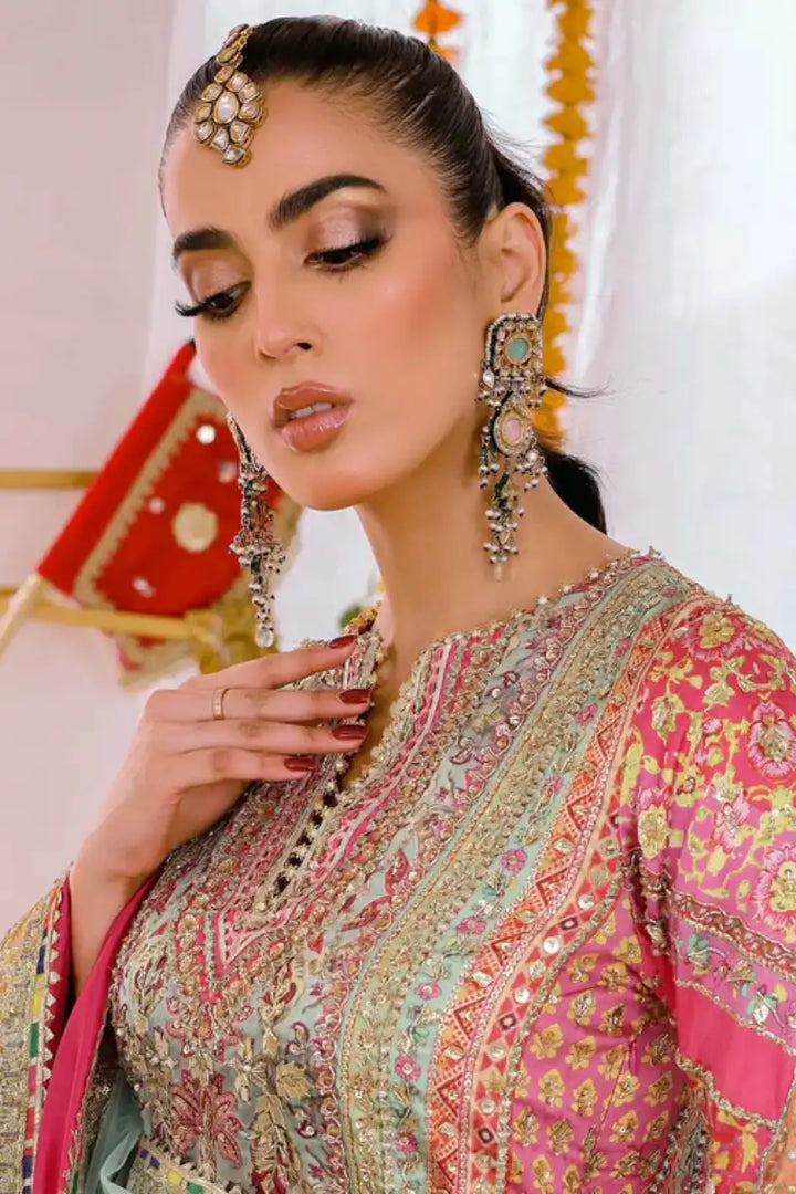 Reema Ahsan - Amal - Shamoos silk & Net - Multi & Green - 3 Piece