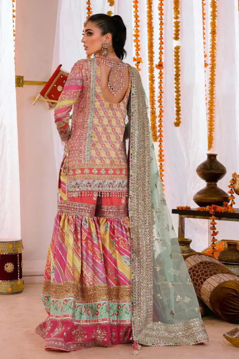 Reema Ahsan - Amal - Shamoos silk & Net - Multi & Green - 3 Piece