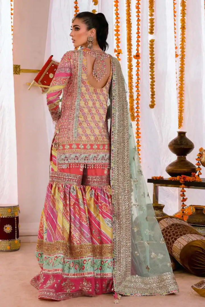 Reema Ahsan - Amal - Shamoos silk & Net - Multi & Green - 3 Piece