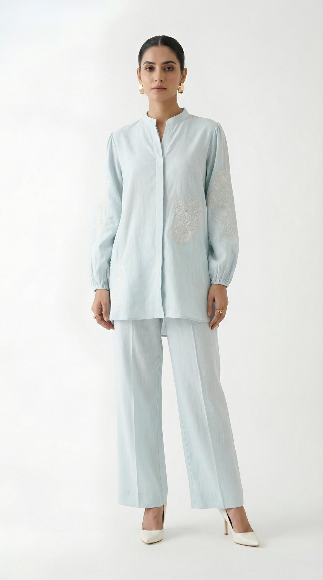 Reema Ahsan - Amora Irish Lawn Suit For Women - Light Blue - 2 Piece