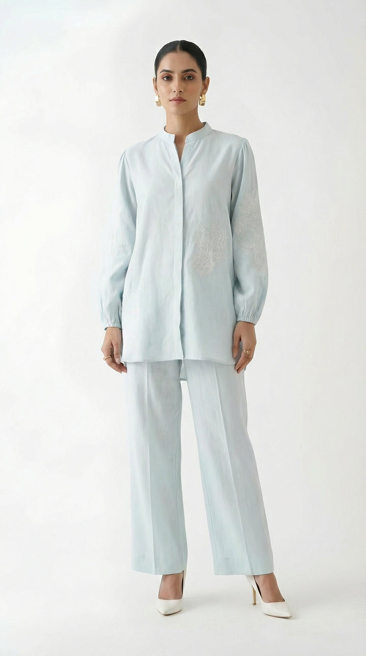 Reema Ahsan - Amora Irish Lawn Suit For Women - Light Blue - 2 Piece