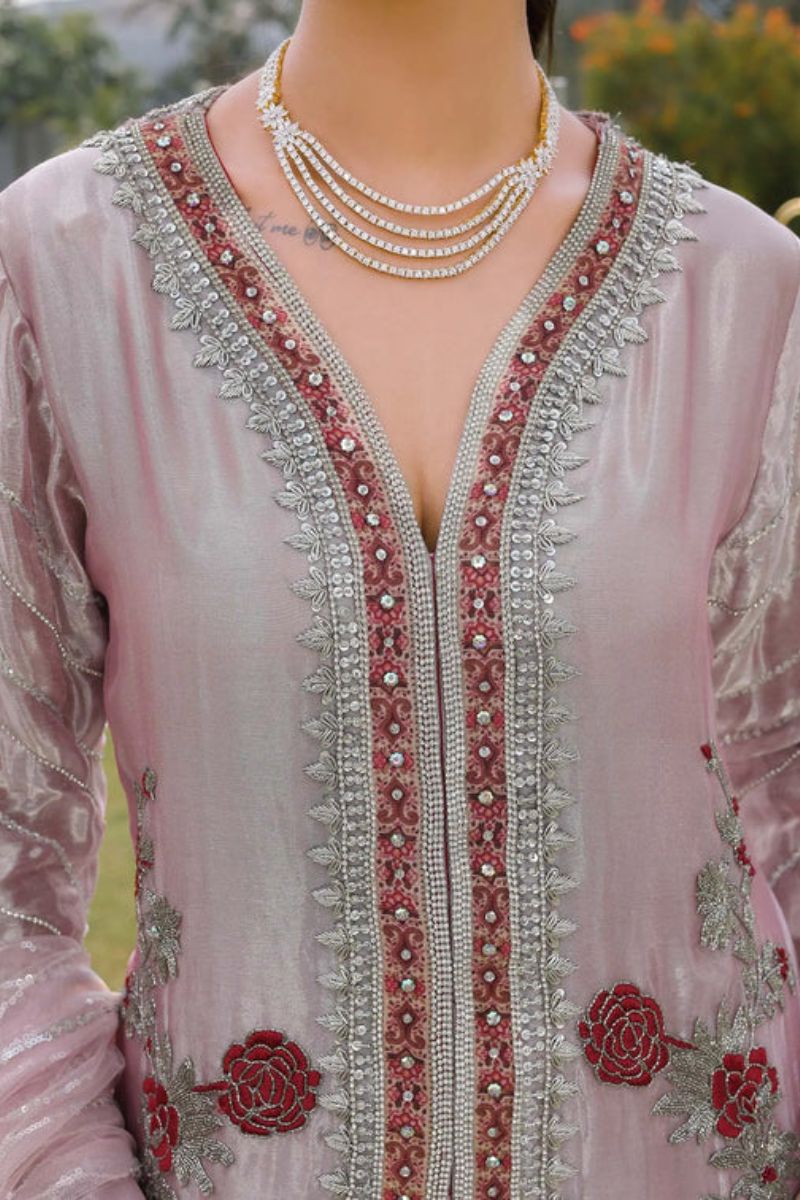 Reema Ahsan - Anamta - Tissue & Net - Rose pink - 3 Piece