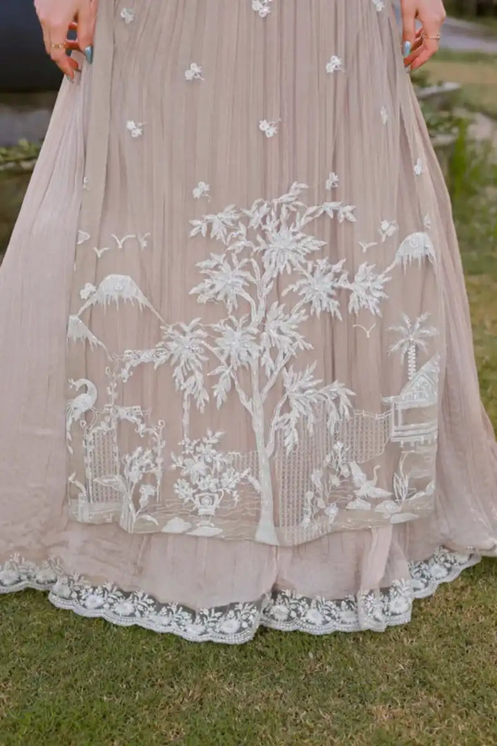 Reema Ahsan - Aramis - Net & Silk - Skin - 3 Piece