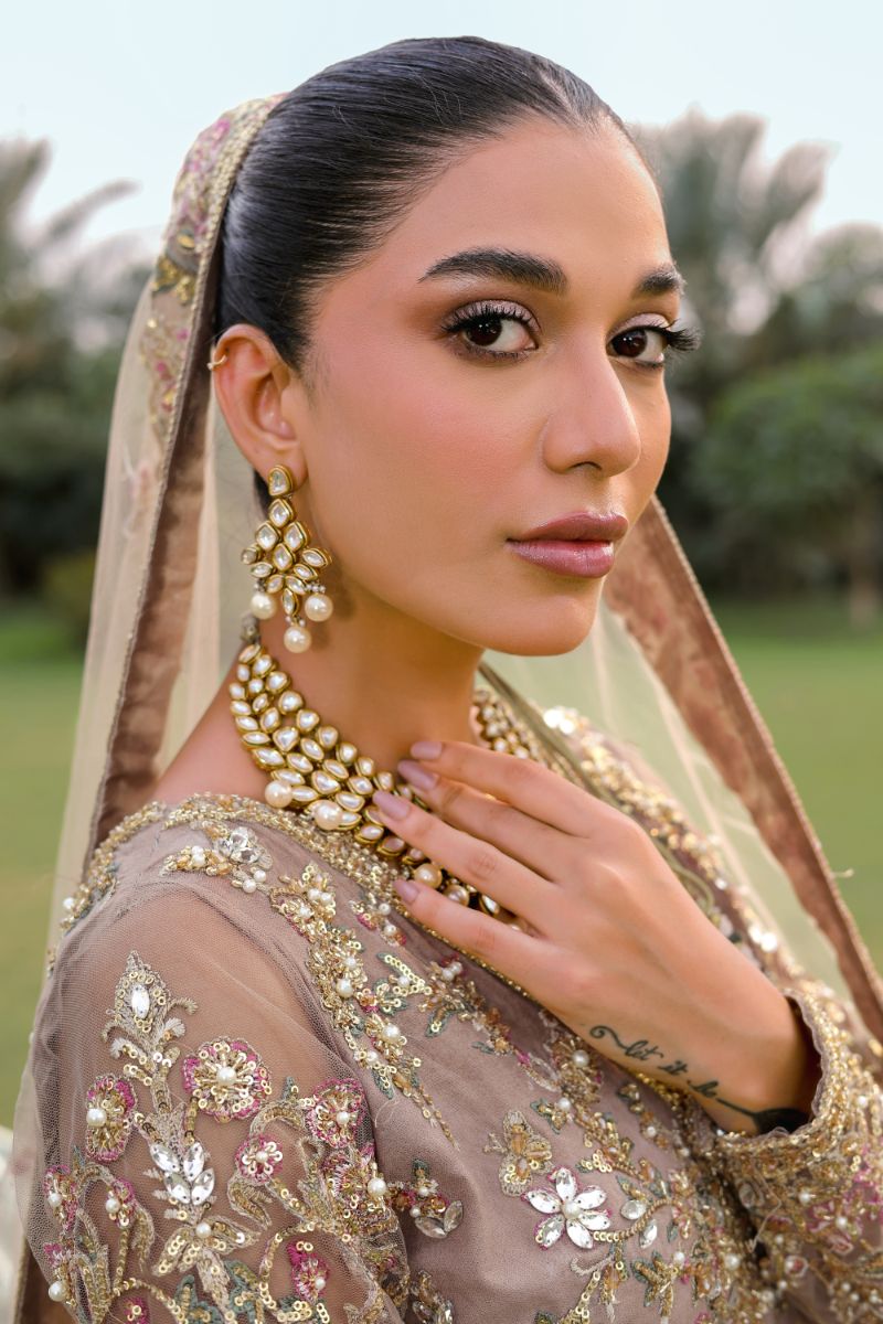Reema Ahsan - Aroosa - Net & Tissue - Beige - 3 Piece